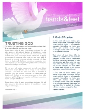 Holy Spirit Dove Church Newsletter Template