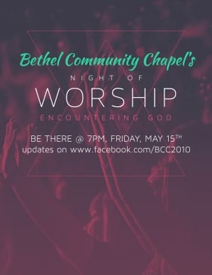 Night of Worship Church Flyer
