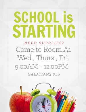 School is Starting Ministry Flyer
