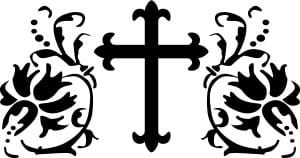 Fleur de lis Cross with Lily Design