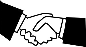 Black and White Handshake