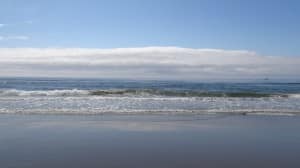 Blue Beach Horizon Religious Stock Photo
