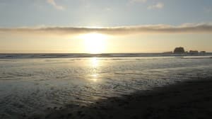 Beach Sunset Parallel Cloud Cover Ministry Stock Photo