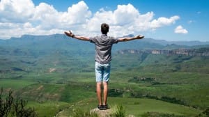 Man with Outstretched Arms Religious Stock Photo