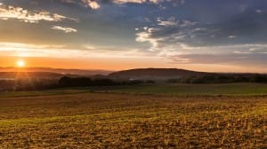 Sunset Over the Plains Christian Stock Photo
