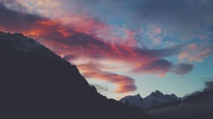 Sunset Clouds Over the Mountains Christian Stock Photo