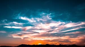 Cloudy Sky Sunset Religious Stock Photo