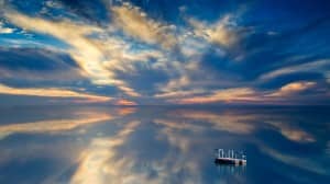 Clouds Reflection in the Water Religious Stock Photo