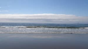 Blue Beach Horizon Religious Stock Photo