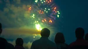 Independence Day Fireworks Christian Stock Photo