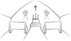 Simple Inside Church Scene