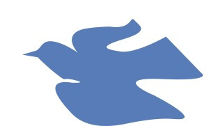 Blue Dove Soaring Silhouette