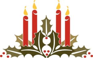 Holly and Candles Clipart