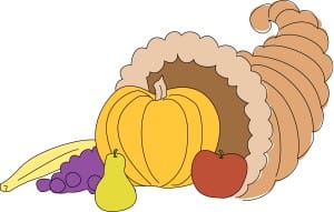 Kid's Style Cornucopia with Pumpkin and Fruit