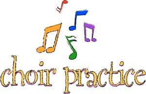 Choir Practice with Musical Notes