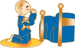 Child Praying at Bedside