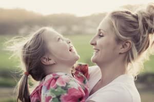 Mother Daughter Religious Stock Photo