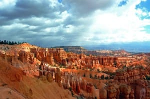 Canyon Storm Church Stock Photo
