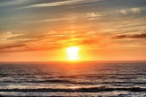 Ocean Sunset Christian Stock Photo
