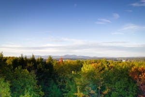 Fall Foliage Landscape Religious Stock Photo