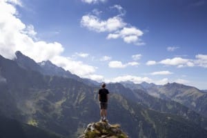 Man on a Mountain Ministry Stock Photo