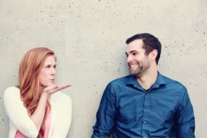 Valentines Day Couple Ministry Stock Photo Blow Kiss