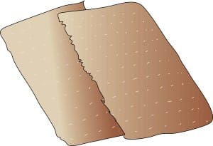 Unleavened Bread Broken in Half