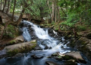 Waterfall Under the Bridge Ministry Stock Photo