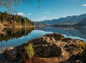 Mountains Reflecting in the Lake Religious Stock Photo