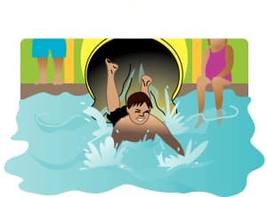 Boy on the Waterslide