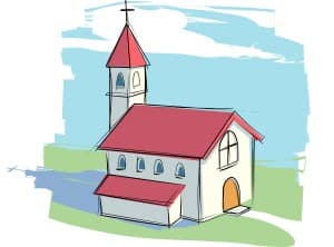 Country Church with Rural Landscape