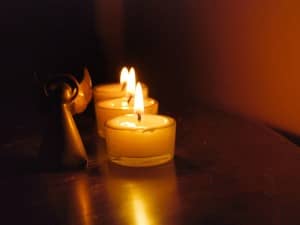 Angle with Line of Lit Candles