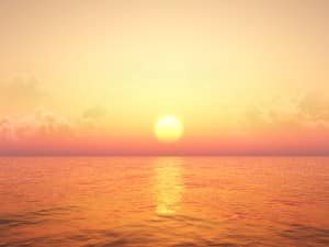 Sunset Over the Ocean Church Background