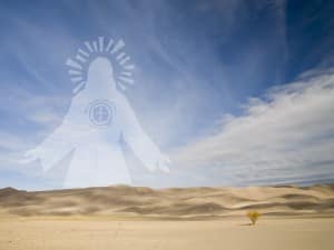 Jesus Accent on Desert Landscape