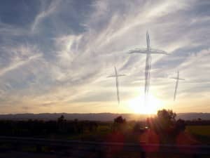 Three Crosses on Sunset Wallpaper