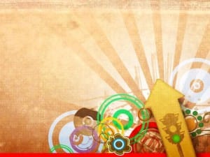 Circles and Swirls and Green Light Background
