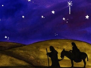 Joseph and Mary Traveling Religious Photo