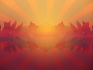Modern Autumn Sunset Church Wallpaper