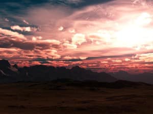 Mountain Sunset Worship Background