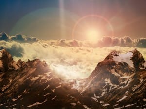 Majestic Mountain Views Religious Stock Image
