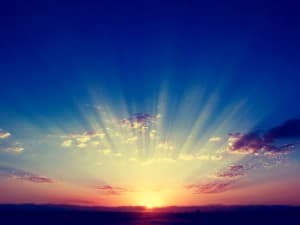 Sunrise Burst Landscape Christian Stock Photo