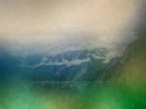 Mountain Peaks Majestic Landscape Church Background