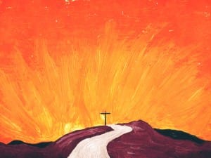 Painted Cross Church Worship Background