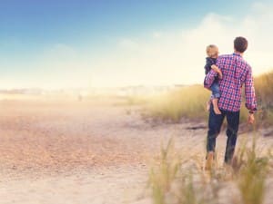 Father's Day Beach Walk Church Worship Background