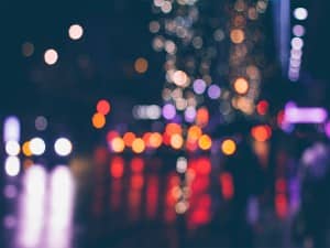 City Lights at Night Worship Background