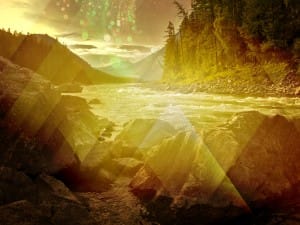 Golden River Stream Worship Background
