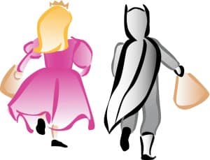 A Boy and Girl in Costumes