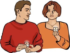 Couple at Candlelight Service