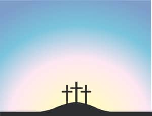 Simple Calvary Crosses at Dusk