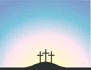 Simple Calvary Crosses at Dusk